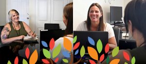 Members of Renascent Graham Munro Centre’s Team Amanda Hintzen and Stephanie Bogart discuss client care.