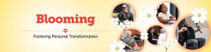 A banner style image reading blooming as a subsection header.