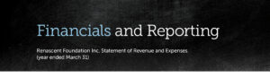 Financials and Reporting (Renascent Foundation Inc. Statement of Revenue and Expenses) Year Ended March 31